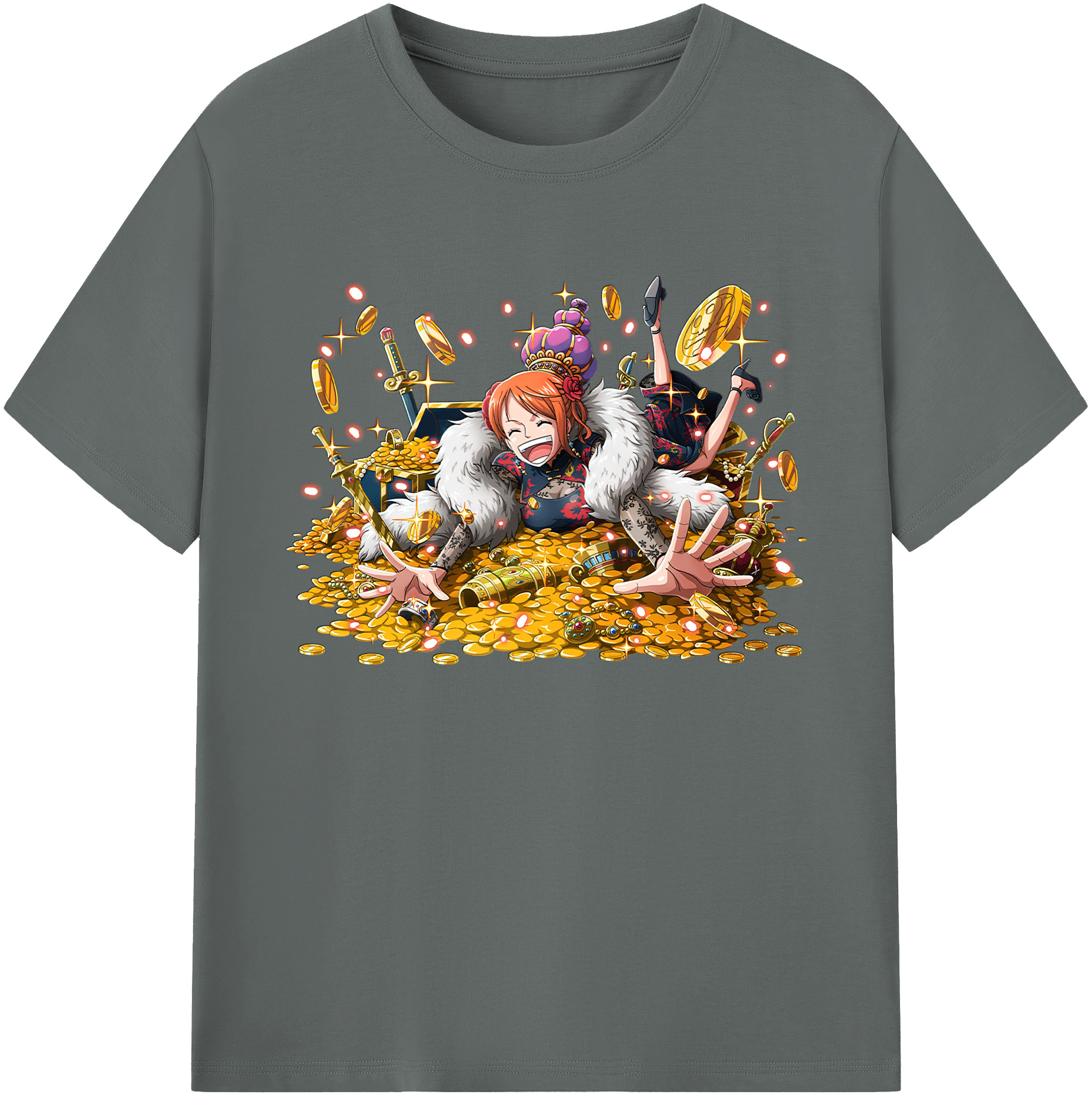 （画像用） ワンピース ナミ ONE PIECE Nami 綿100％ メンズ半袖Tシャツ｜肌触りやわらか＆通気性
